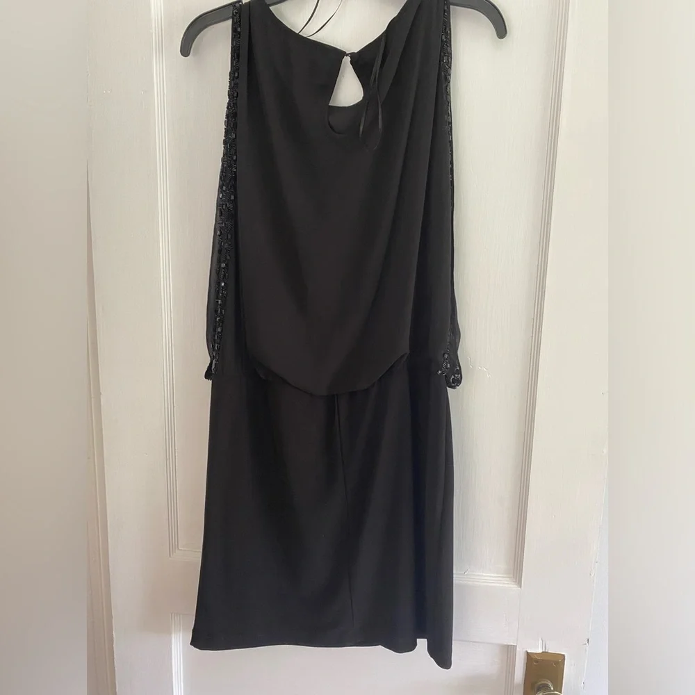 SCARLETT women’s black evening cocktail round neck midi dress size 10